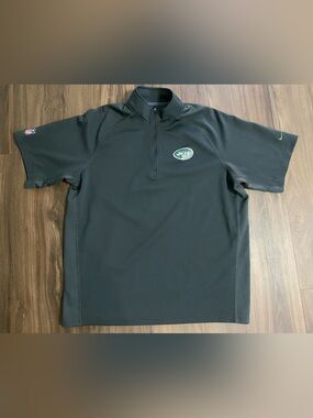 Nike NFL On Field Apparel New York Jets Gray Short Sleeve Shirt Mens size XL